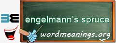 WordMeaning blackboard for engelmann's spruce